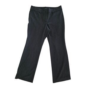 Loft Petites Charcoal Gray Textured Trouser Pants Size 8P Straight Leg Career